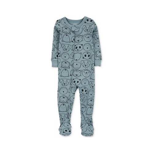 Carters Toddler Boys Cotton Animals-Print 100% Snug Fit One-Piece Footed Pajamas