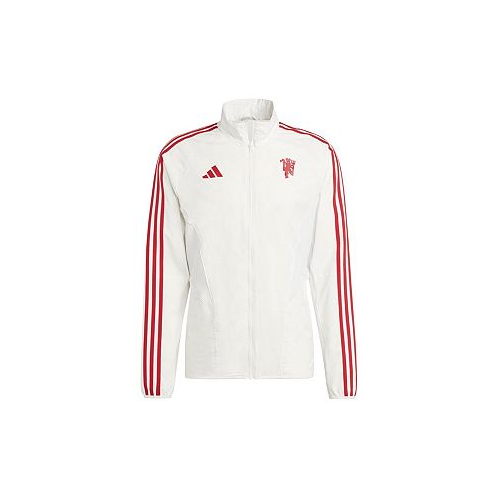 Adidas Mens White Manchester United 2023/24 Anthem Full-Zip Jacket