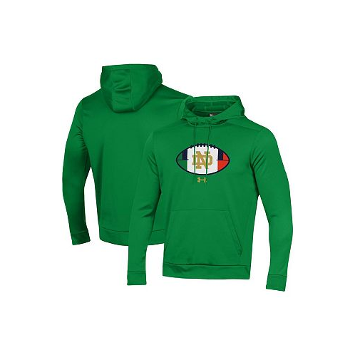 Under Armour Mens Green Notre Dame Fighting Irish Football Ireland Coaches Pullover Hoodie