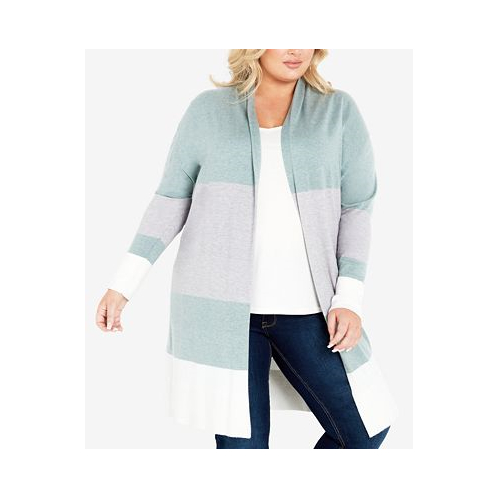 AVENUE Plus Size Keelyn Colorblock Cardigan Sweater