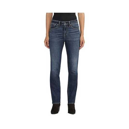 Silver Jeans Co. Womens Avery High-Rise Curvy-Fit Straight-Leg Jeans