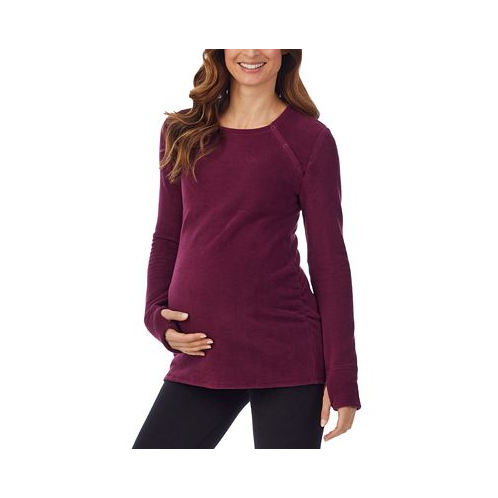 Cuddl Duds Womens Long-Sleeve Snap-Front Maternity Top