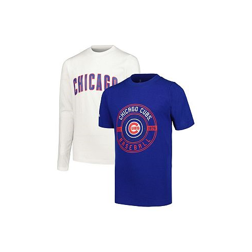 Stitches Big Boys Royal White Chicago Cubs T-shirt Combo Set