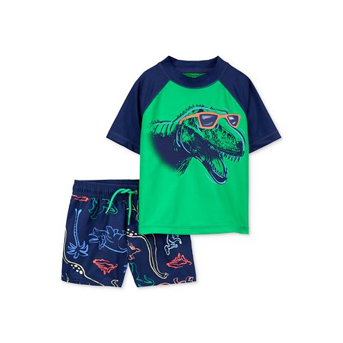 Carters Toddler Boys Dinosaur Rash Guard Top and Printed Swim Shorts 2 Piece Set