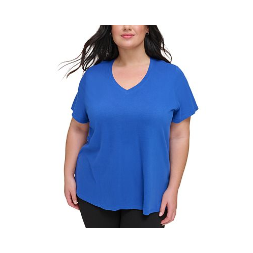 Calvin Klein Plus Size Cotton V-Neck Short-Sleeve T-Shirt