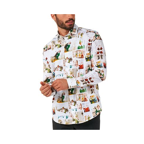 OppoSuits OpppSuits Mens Tailored-Fit Elf Holiday Printed Shirt