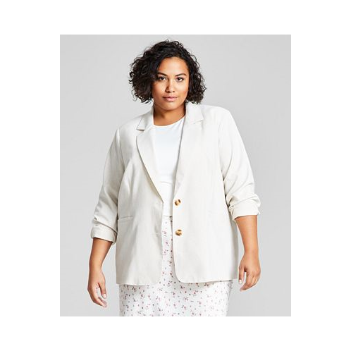 And Now This Plus Size Notch-Collar Two-Button Jacket