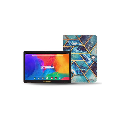 LINSAY New 10.1 Tablet Octa Core 128GB Bundle with Art and Ocean Defender Case Newest Android 13 Google Certified
