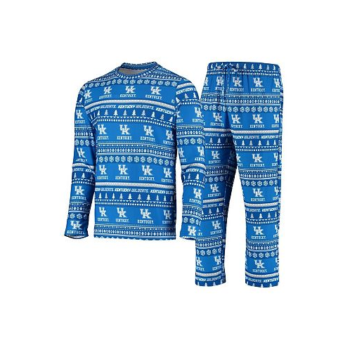 Concepts Sport Mens Royal Kentucky Wildcats Ugly Sweater Knit Long Sleeve Top and Pant Set