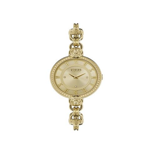 Versus Versace Womens Les Docks Two Hand Gold-Tone Stainless Steel Watch 36mm