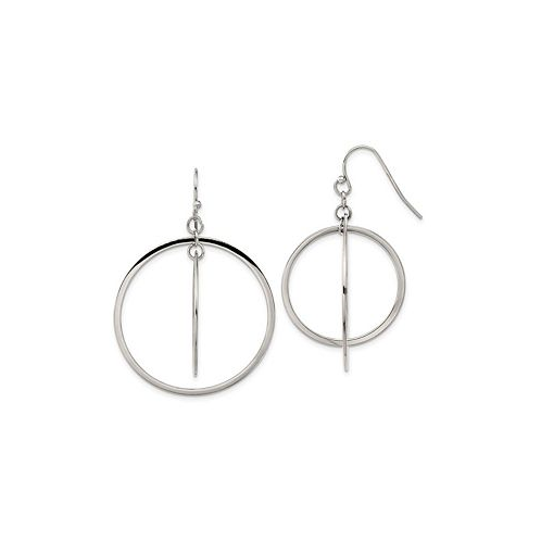 Chisel Stainless Steel Polished Double Circle Dangle Earrings