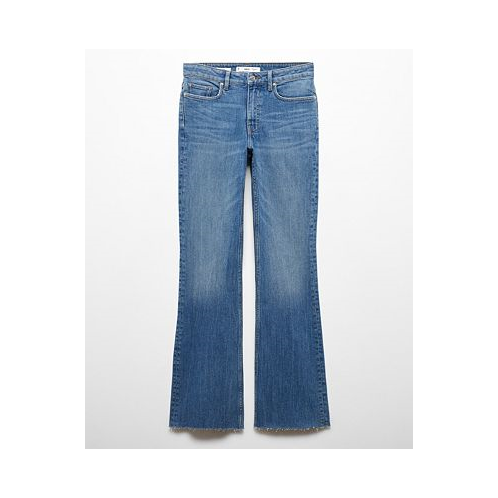 MANGO Womens Medium-Rise Flared Jeans