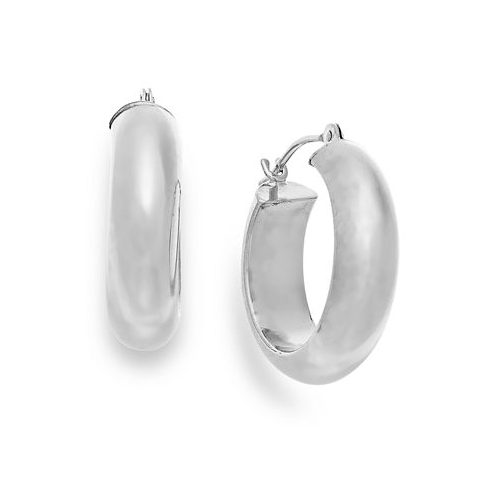 Macys Wide Hoop Earrings in 10k White Gold