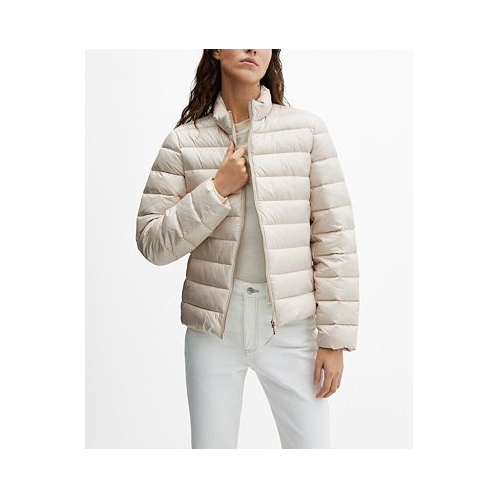 MANGO Womens Quilted Feather Coat