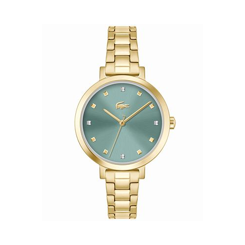 Lacoste Womens Riga Quartz Gold-Tone Stainless Steel Bracelet Watch 34mm