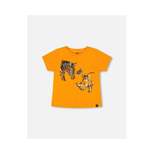 Deux par Deux Boy Organic Cotton T-Shirt With Print Orange - Toddler|Child