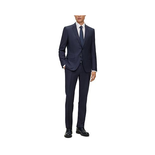 Hugo Boss Mens Slim-Fit Checked Suit