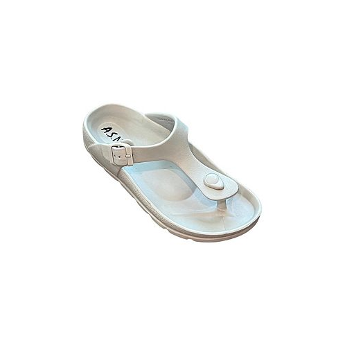 Andrew By Andrew Stevens Womens Comfort Slide Thong Buckle?EVA?Flat?Sandal