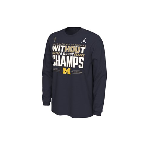 Jordan Mens Navy Michigan Wolverines College Football Playoff 2023 National Champions Locker Room Long Sleeve T-shirt