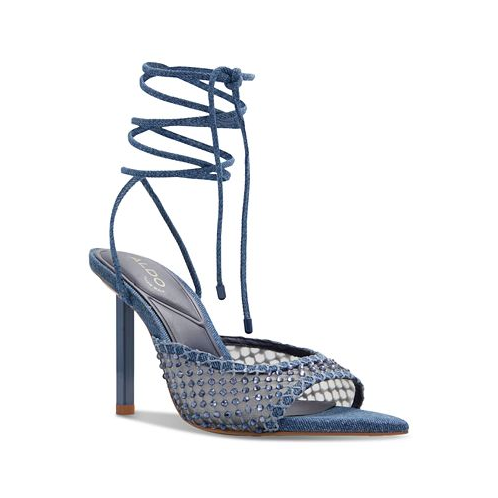 ALDO Womens Jessamine Rhinestone Tie-Up Stiletto Dress Sandals