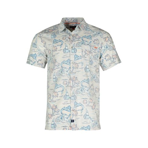Salt Life Mens Ocean Drift Graphic Print Short-Sleeve Button-Up Shirt