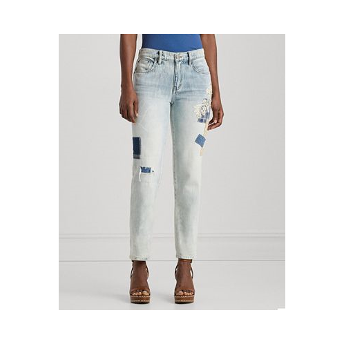 POLO Ralph Lauren Womens Patched Tapered Jeans