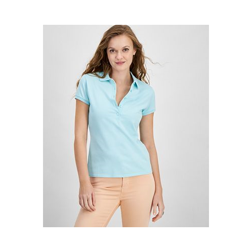 GUESS Womens Short-Sleeve Polo Shirt