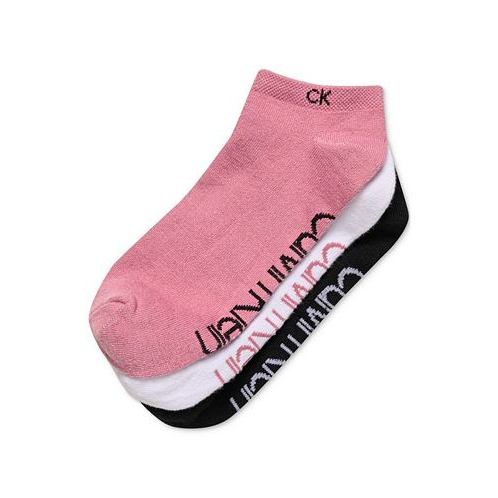Calvin Klein Womens 3-Pk. Supersoft No Show Logo Socks