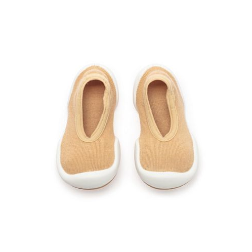 Komuello Infant Girl Boy Breathable Washable Non-Slip Sock Shoes Flat - Latte