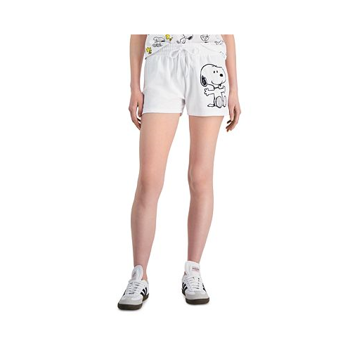 Juniors Snoopy-Graphic Low-Rise Shorts