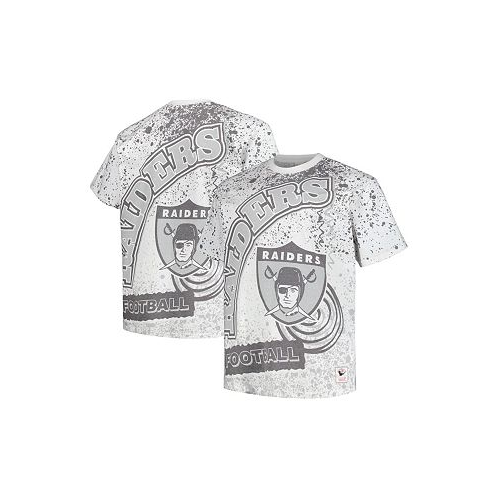 Mitchell & Ness Mens White Las Vegas Raiders Big and Tall Allover Print T-shirt