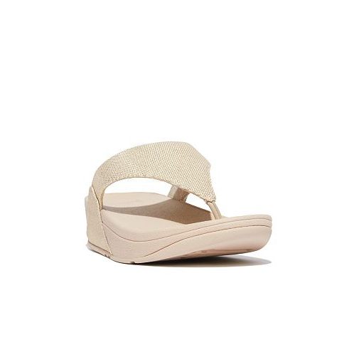 FitFlop Womens Lulu Glitz-Canvas Toe-Post Sandals