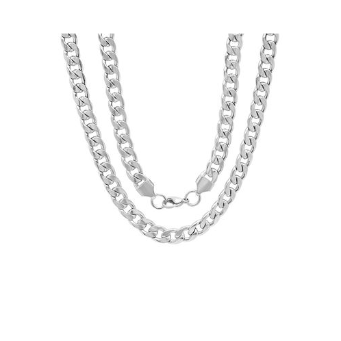 STEELTIME Mens Silver-Tone Curb Chain Necklace 24