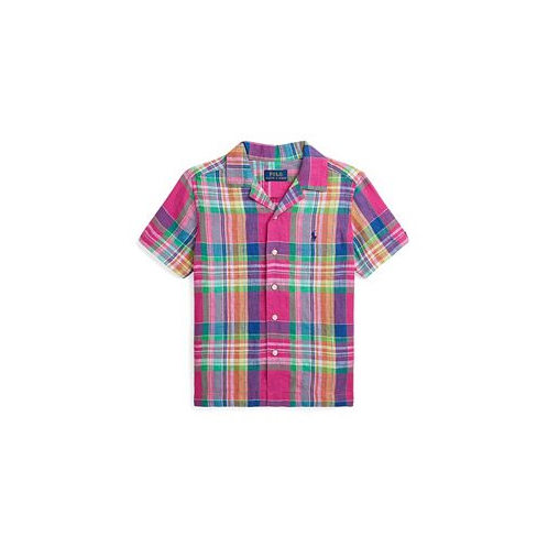 Polo Ralph Lauren Toddler and Little Boys Plaid Linen Camp Shirt