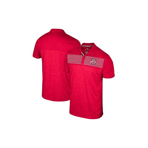 Colosseum Mens Scarlet Ohio State Buckeyes Langmore Polo Shirt