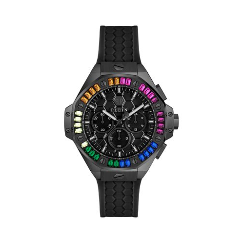 Philipp Plein Unisex Chronograph Black Silicone Strap Watch 42mm