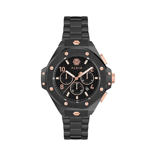 Philipp Plein Mens Chronograph Black Ion Plated Bracelet Watch 46mm