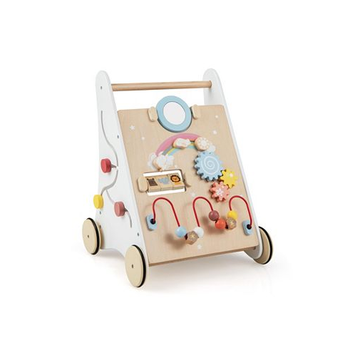 SUGIFT Wooden Baby Walker with Multiple Activities Center for Over 1 Year Old
