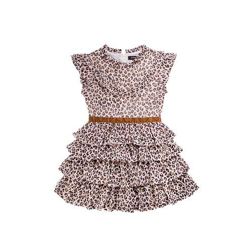 IMOGA Collection Child Serenity Leopard Printed Chiffon Woven Dress