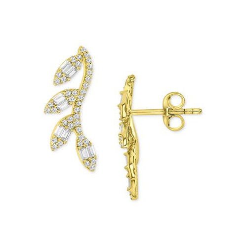 Macys Cubic Zirconia Vine-Inspired Ear Climbers in 14k Gold-Plated Sterling Silver