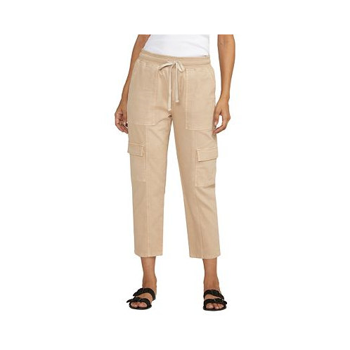 JAG Womens Textured Cargo Cropped Pants