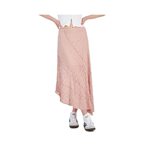 Ultra Flirt Juniors Lace Pull-On Asymmetric Midi Skirt