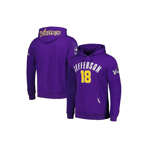 Pro Standard Mens Justin Jefferson Purple Minnesota Vikings Player Name and Number Pullover Hoodie