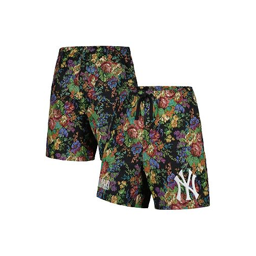 PLEASURES Mens Black New York Yankees Floral Shorts