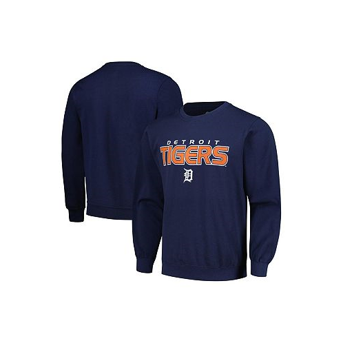 Stitches Mens Navy Detroit Tigers Pullover Sweatshirt