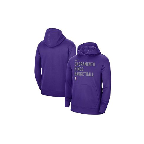 Nike Mens and Womens Purple Sacramento Kings 2023 24 Performance Spotlight On-Court Practice Pullover Hoodie