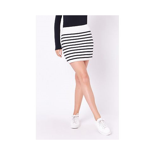English Factory Womens Knit Striped Mini Skirt