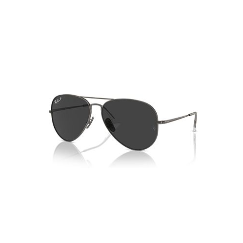 Ray-Ban Unisex Polarized Sunglasses Aviator Titanium Rb8089