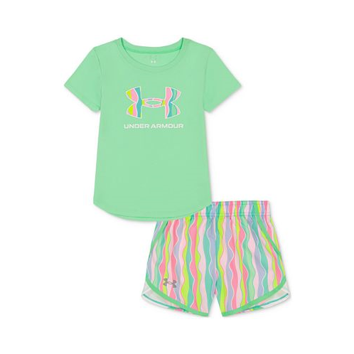 Under Armour Toddler & Little Girls Logo T-Shirt & Printed Shorts 2 Piece Set
