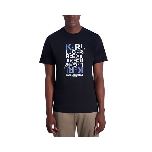 KARL LAGERFELD PARIS Mens Broken Letters Logo T-Shirt